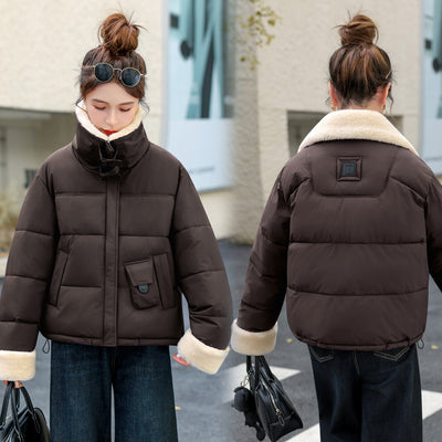 Abrigo de Lana Cordero Estilo Coreano con Solapa Grande - Image 3