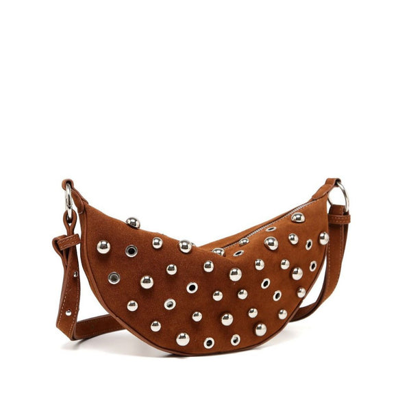 Bolsa Crossbody Retro con Remaches Acabado Metalizado Mate