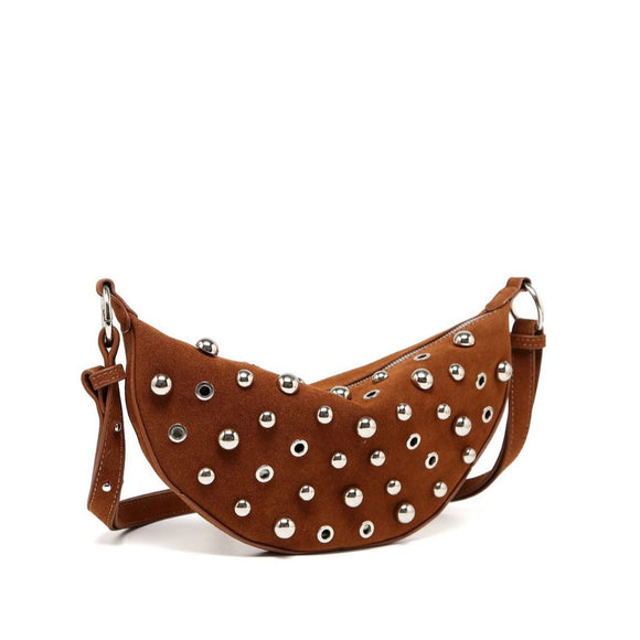 Bolsa Crossbody Retro con Remaches Acabado Metalizado Mate