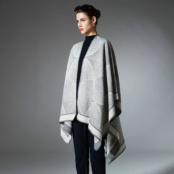 Chal de Lana Estampado Geométrico para Mujer