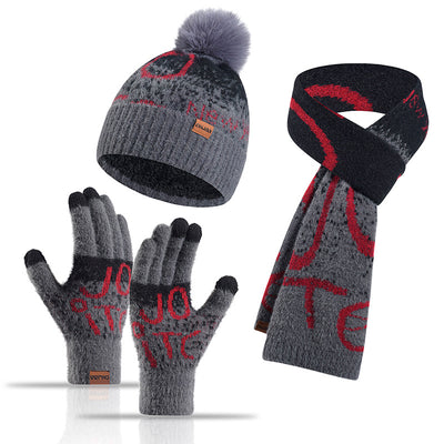 Conjunto de 3 Piezas: Gorro, Bufanda y Guantes de Felpa Jacquard Gruesa - Image 8
