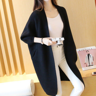 Chamarra Suéter Mujer Largo Medio Estilo Coreano Suelto - Image 3