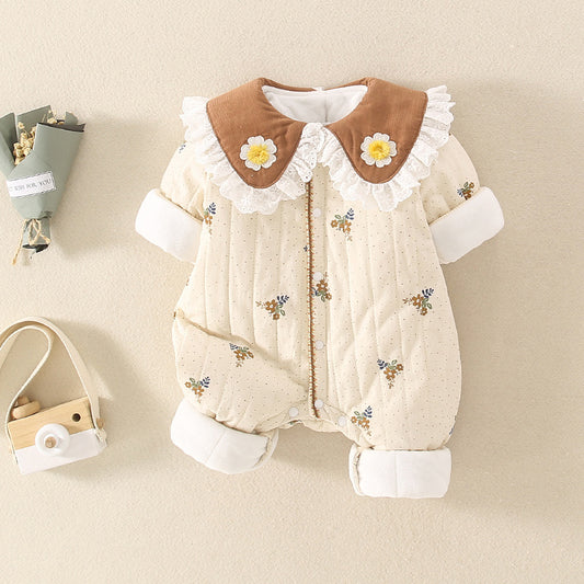 Pijamas Florales de Invierno para Bebé