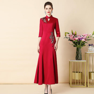 Vestido Cheongsam Elegante Efecto Adelgazante para Mujer - Image 10