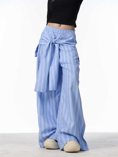 Pantalones Anchos a Rayas de Contraste Retro - Cómodos y Versátiles - Image 15