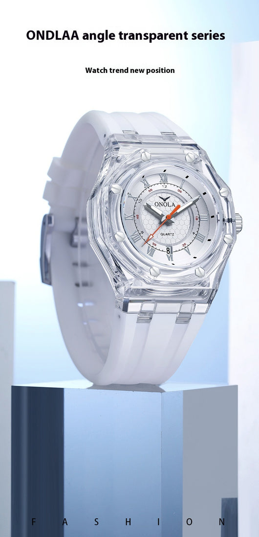 Reloj de Cuarzo con Correa de Silicona Transparente Resistente al Agua - Image 9