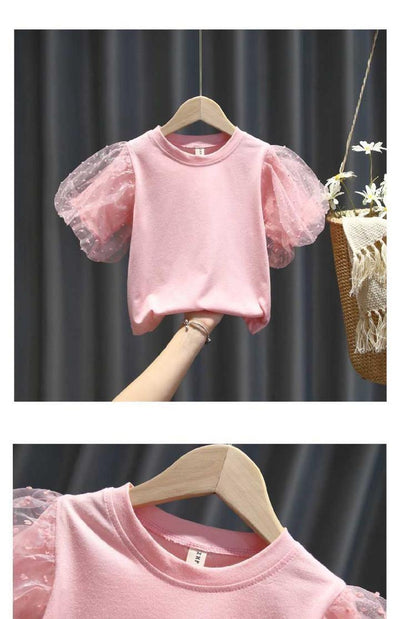 Blusa Infantil Coreana con Mangas Abullonadas - Estilo Verano - Image 7
