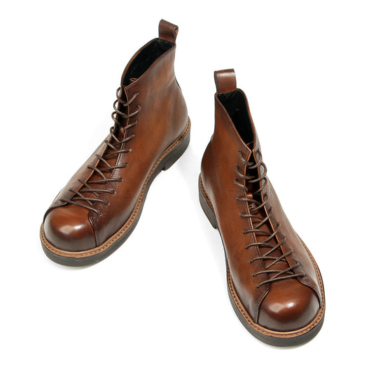 Botas Martin para Hombre de Cuero Genuino Estilo Vintage Amekaji - Image 3