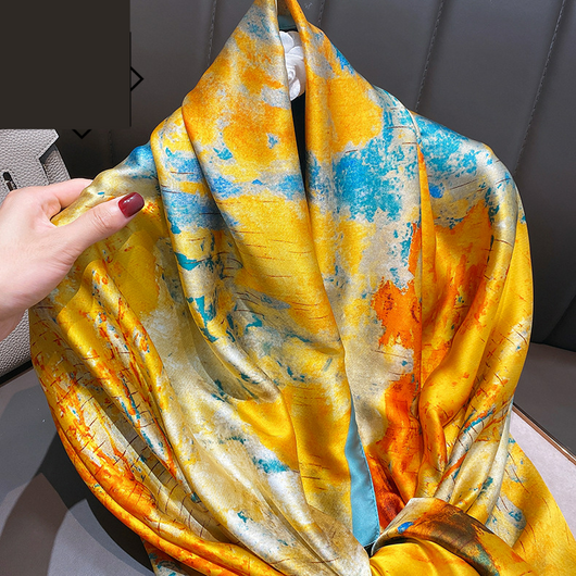 Foulard Ligero de Seda para Mujer - Bufanda Larga Elegante de Verano - Image 2
