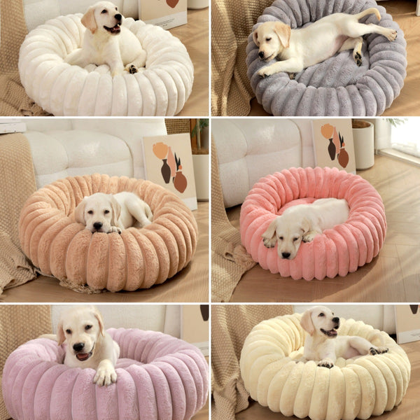 Cama Térmica Redonda de Felpa para Gatos y Perros - Nido Acogedor Invierno