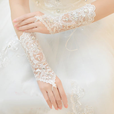 Guantes Largos Sin Dedos para Novia - Diseño Elegante con Correas - Image 5