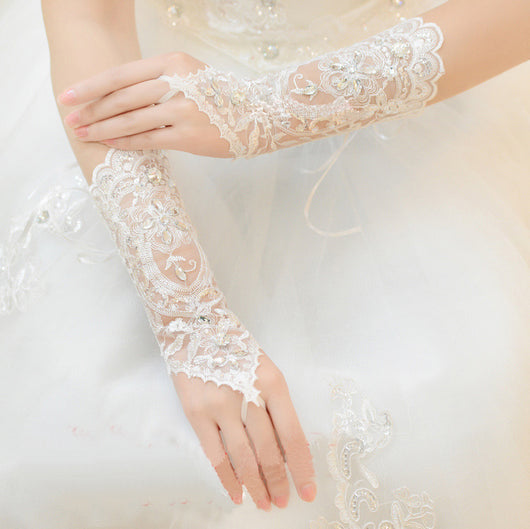 Guantes Largos Sin Dedos para Novia - Diseño Elegante con Correas - Image 5
