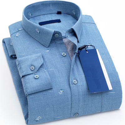 Camisa de Invierno para Hombre con Forro de Terciopelo - Estilo Casual Ejecutivo - Image 19