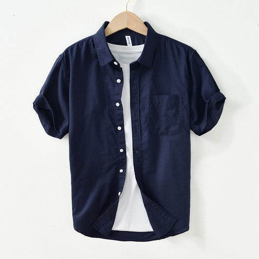 Camisa Casual de Algodón y Lino con Cuello Cuadrado para Hombre - Image 6