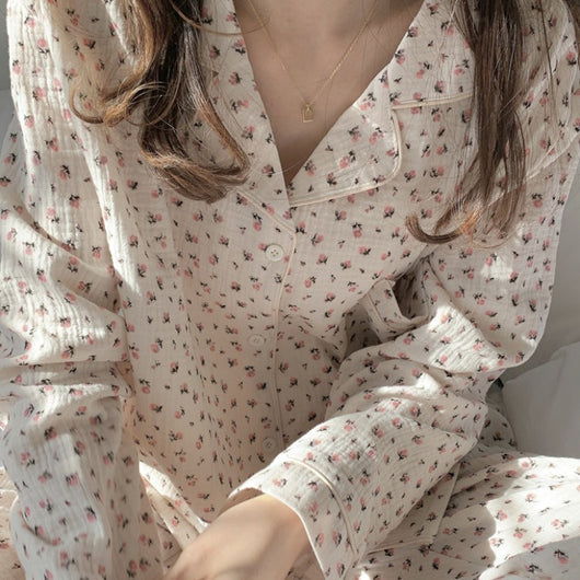 Pijama Largo Estampado Floral para Mujer - Conjunto Cómodo de Manga Larga - Image 2