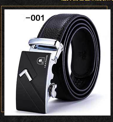 Cinturón de Cuero Ejecutivo para Hombre con Hebilla Automática de Dos Capas - Image 4