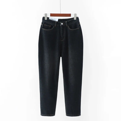 Pantalones Vaqueros Rectos Delgados para Mujer - Estilo Clásico Vintage - Image 11