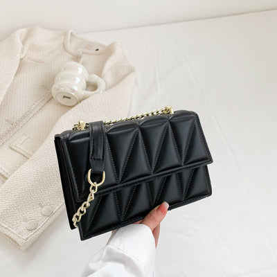 Bolso Bandolera Cuadrado con Cadena - Cartera de Moda Compacta - Image 11