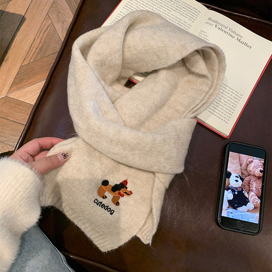 Bufanda Térmica Infantil con Bordado de Cachorro - Diseño Adorable para Otoño e Invierno - Image 6