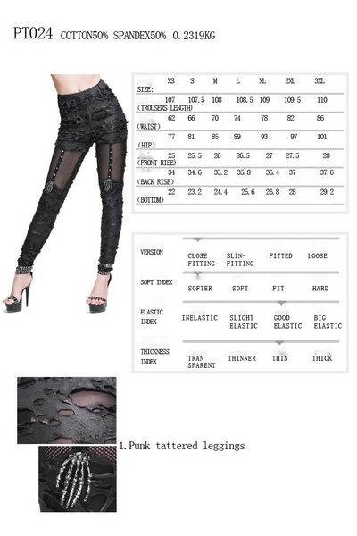 Leggings Ajustados con Malla y Detalles Desgarrados Estilo Ghost Claw - Image 6