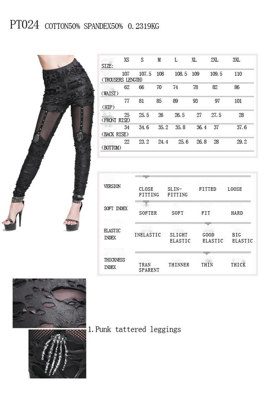 Leggings Ajustados con Malla y Detalles Desgarrados Estilo Ghost Claw - Image 6