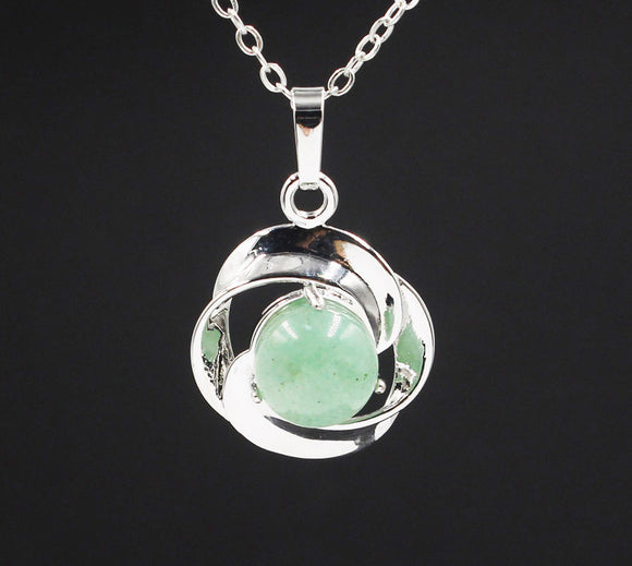 Collar Colgante de Flor en Cristal Natural