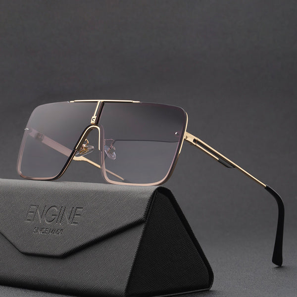 Gafas de Sol Cuadradas Metálicas Grandes para Hombre