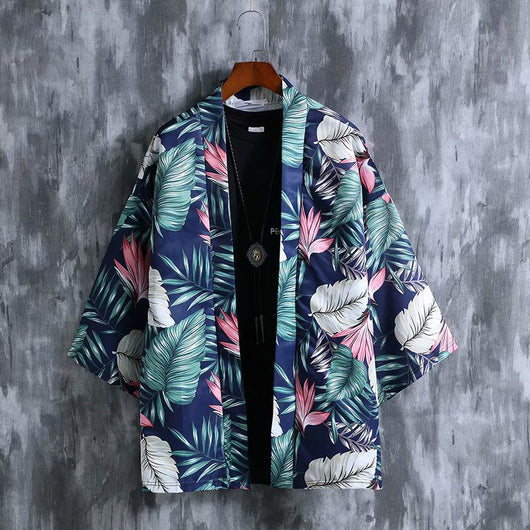 Kimono Estampado Holgado de Manga Tres Cuartos Unisex - Image 19