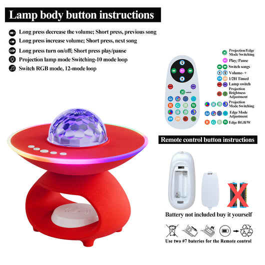 Proyector de Cielo Estrellado LED con Altavoz Bluetooth y Luz de Ambiente - Image 18