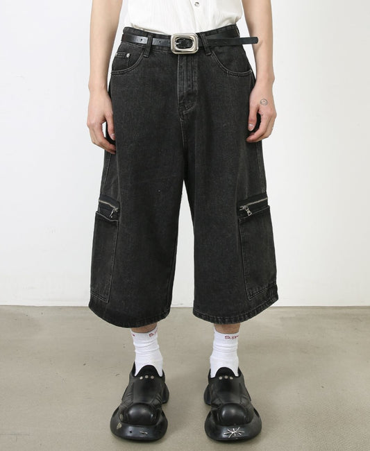 Shorts Cargo Denim Holgados Estilo Hip-hop Urbano - Image 2