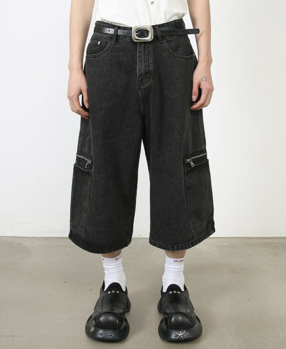 Shorts Cargo Denim Holgados Estilo Hip-hop Urbano