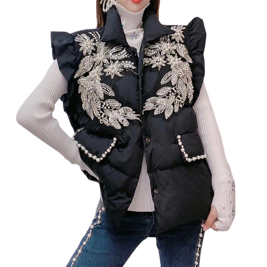 Chaleco Acolchado de Algodón con Plumas para Mujer - Diseño Suelto y Cálido - Image 9