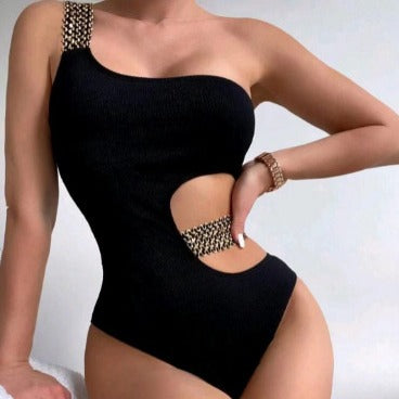 Traje de Baño Enterizo Ajustado sin Espalda para Mujer