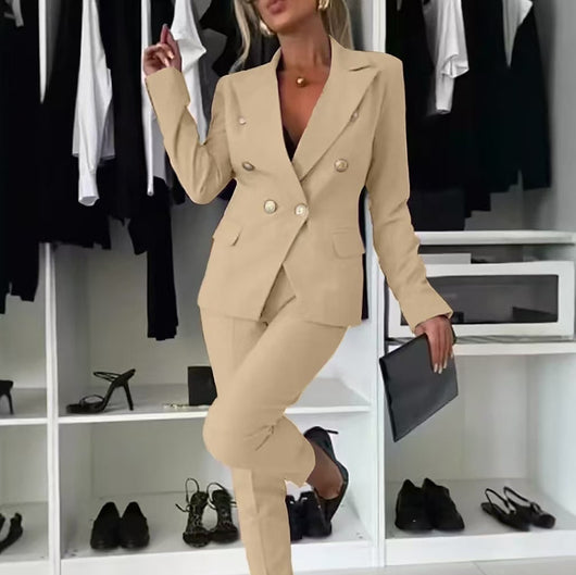 Blazer Doble Botonadura Slim con Pantalón Deportivo Mujer - Image 26