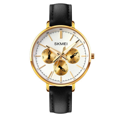 Reloj de Cuero Genuino para Mujer con Diseño Retro y Correa de Seis Pasadores - Image 4