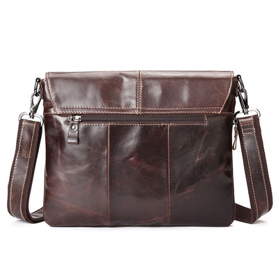 Bolsa Bandolera de Cuero Encerado para Hombre - Estilo Diagonal Primera Capa - Image 2
