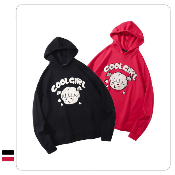 Sudadera Holgada con Capucha y Diseño Cartoon - Algodón Suave