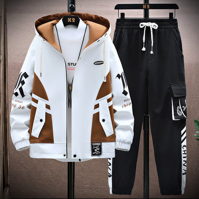 Conjunto de Pantalón y Chaqueta Otoñal para Hombre Estilo Casual