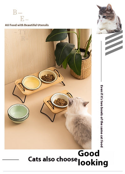 Comedero Felino de Madera con Tazón de Cerámica Antivuelco - Image 18