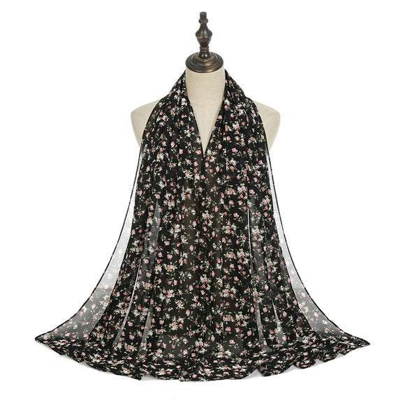 Pañuelo Floral de Gasa Transpirable