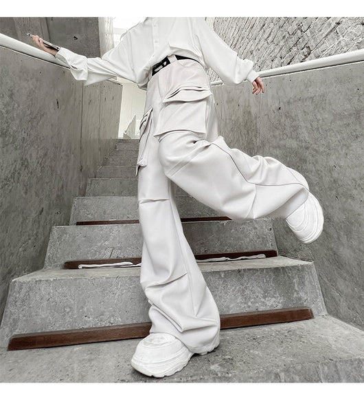 Pantalón Funcional Unisex de Pierna Ancha con Múltiples Bolsillos - Image 10
