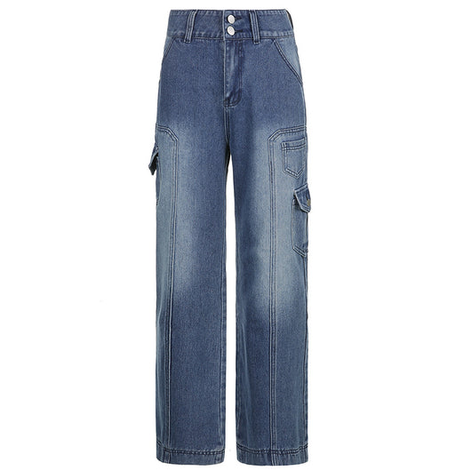 Pantalón Recto Ancho de Cintura Alta con Bolsillos - Image 4