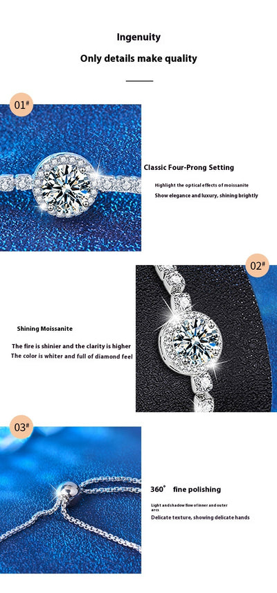 Pulsera Plateada para Mujer con Circonitas Brillantes Estilo Estrellado - Image 10