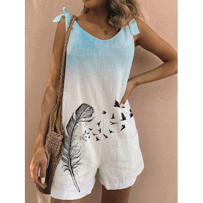 Jumpsuit Holgado de Algodón y Lino Estampado - Image 9