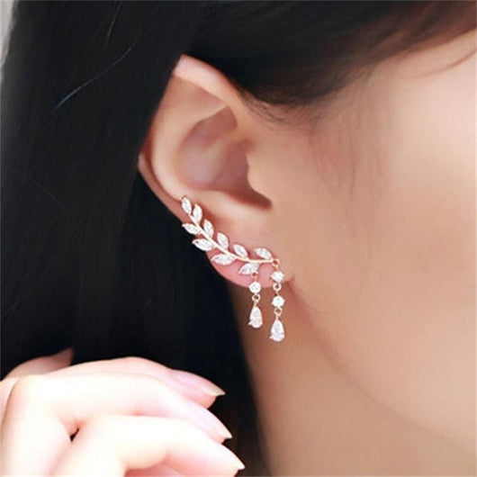Aretes de Moda Hoja con Borla - Diseño Tendencia