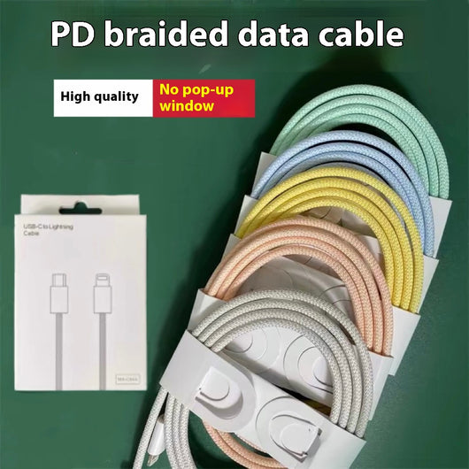 Cable de Carga Rápida PD20W Trenzado Nylon con Transferencia de Datos