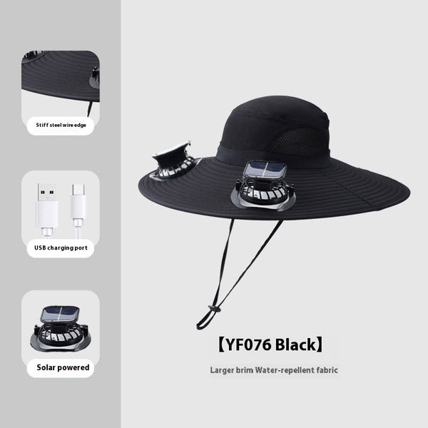 Gorra de Sombra Solar con Ventilador para Hombre - Ideal para Montaña y Pesca - Image 6
