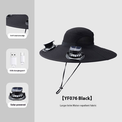 Gorra de Sombra Solar con Ventilador para Hombre - Ideal para Montaña y Pesca - Image 6