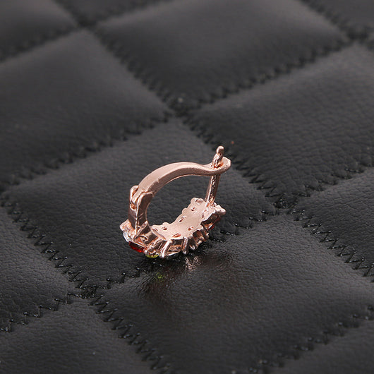 Juego de Joyas Floral Oro Rosa con Zirconia Cúbica Multicolor - Image 9
