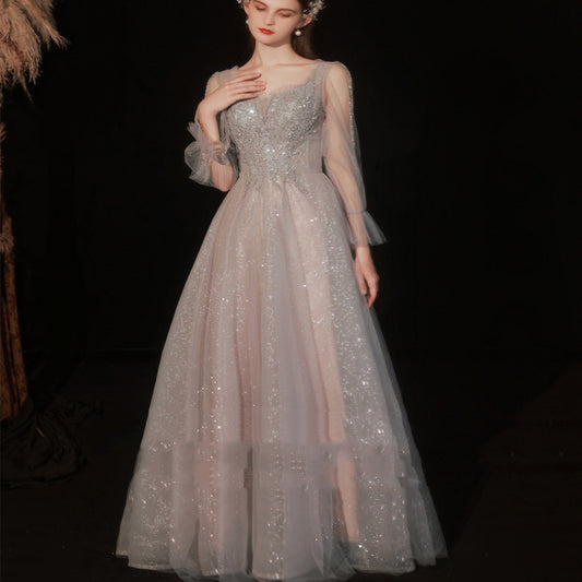 Vestido Elegante de Manga Larga para Eventos y Cenas Formales